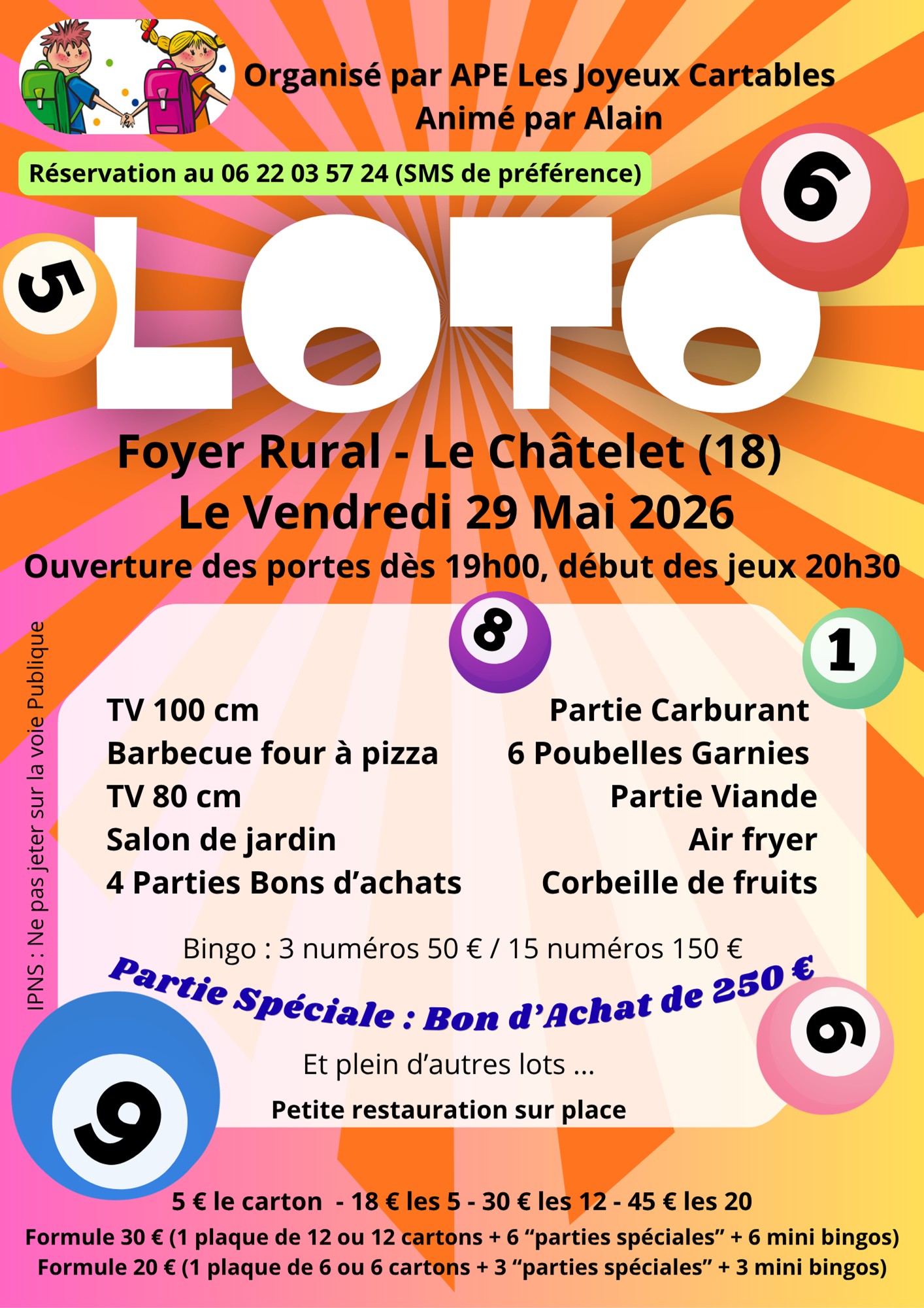 Loto des joyeux cartables