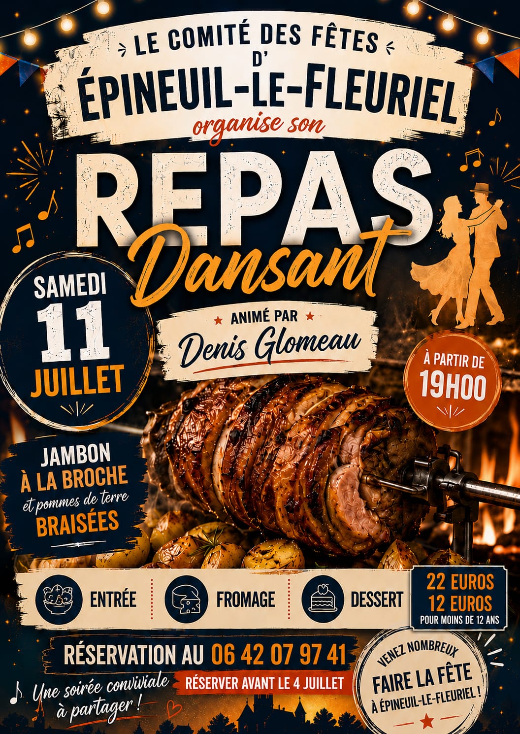 Repas dansant animé par Denis Glomeau