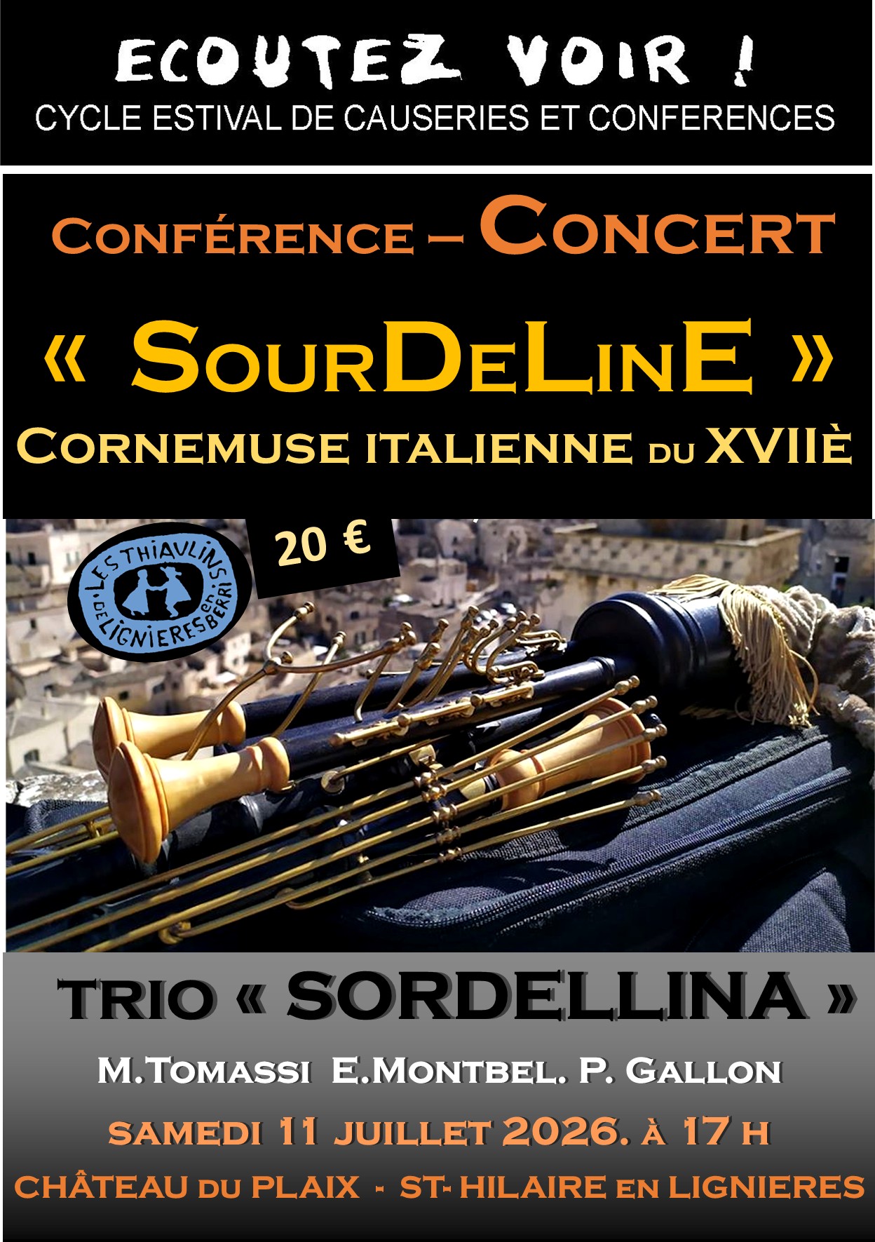 Conférence - Concert "Sourdeline cornemuse italienne du XVIIè