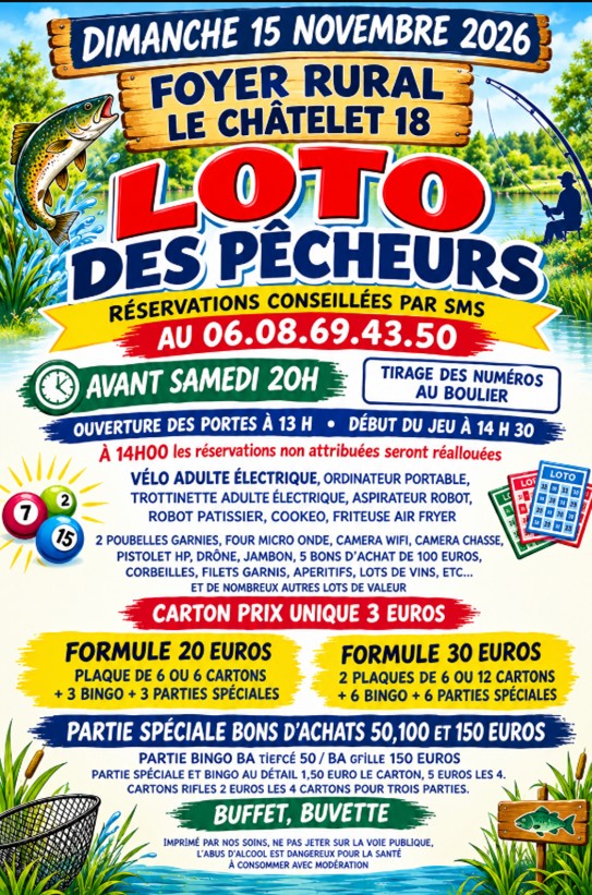Loto des pêcheurs au Chatelet
