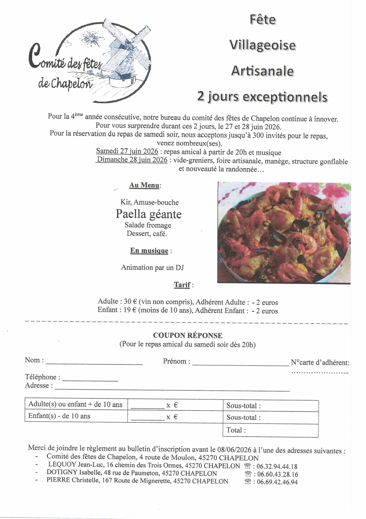 fête villageoise artisanale - repas — visuel événement