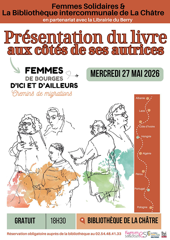 Présentation du livre aux côtés de des autrices : Femmes de Bourges d'ici et d'ailleurs — visuel événement
