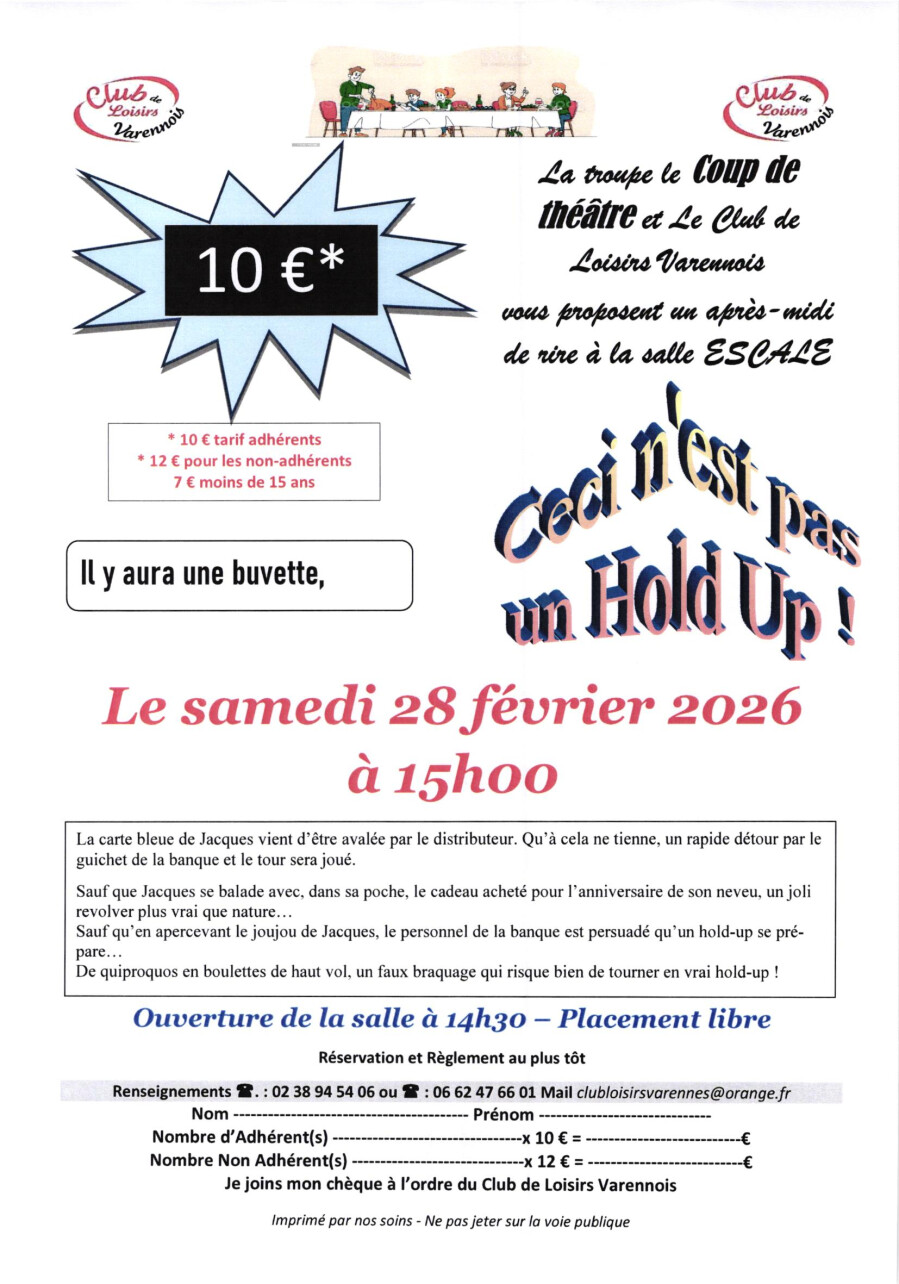 Théâtre "Ceci n'est pas un hold up"