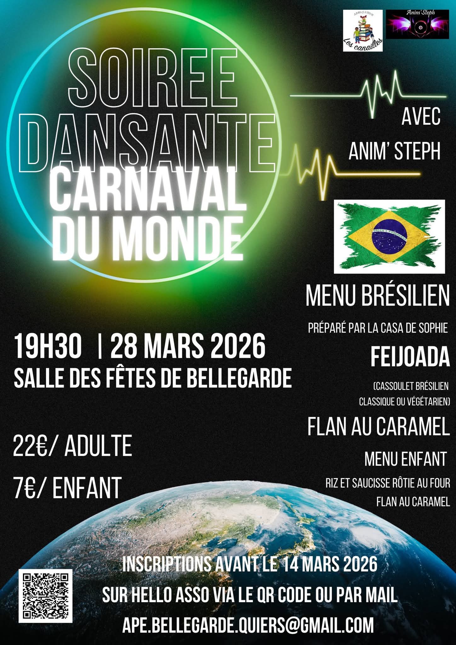 Soirée dansante carnaval du monde