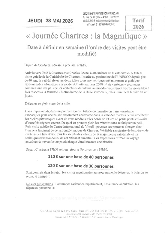 Visite de Chartres
