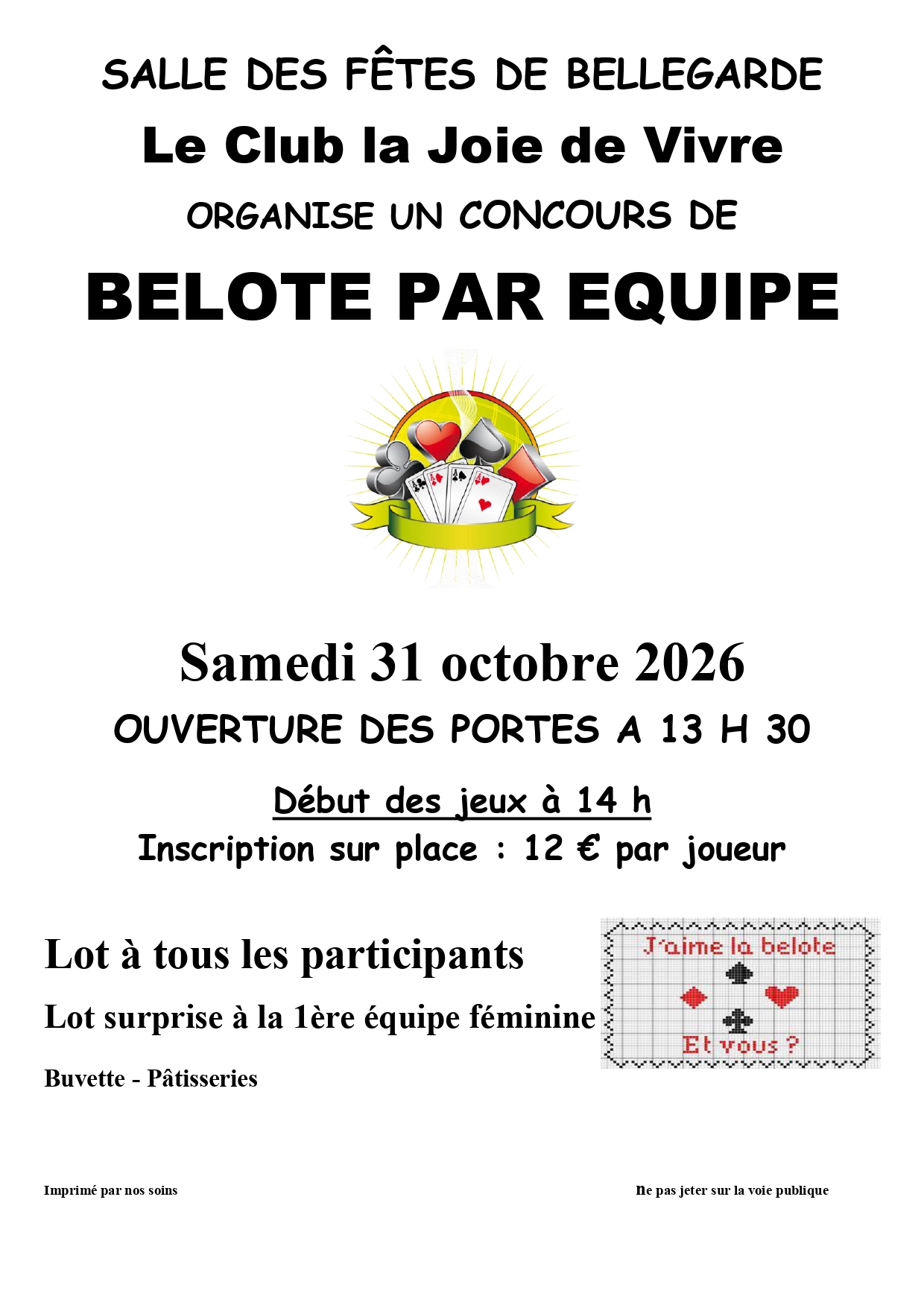 Concours de belote par équipe