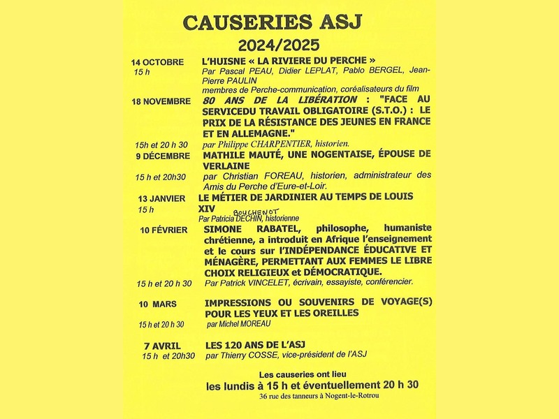 CAUSERIES ASJ 2024/2025