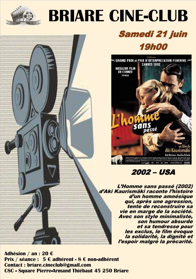 Cinéclub : projection du film "L'homme sans passé"