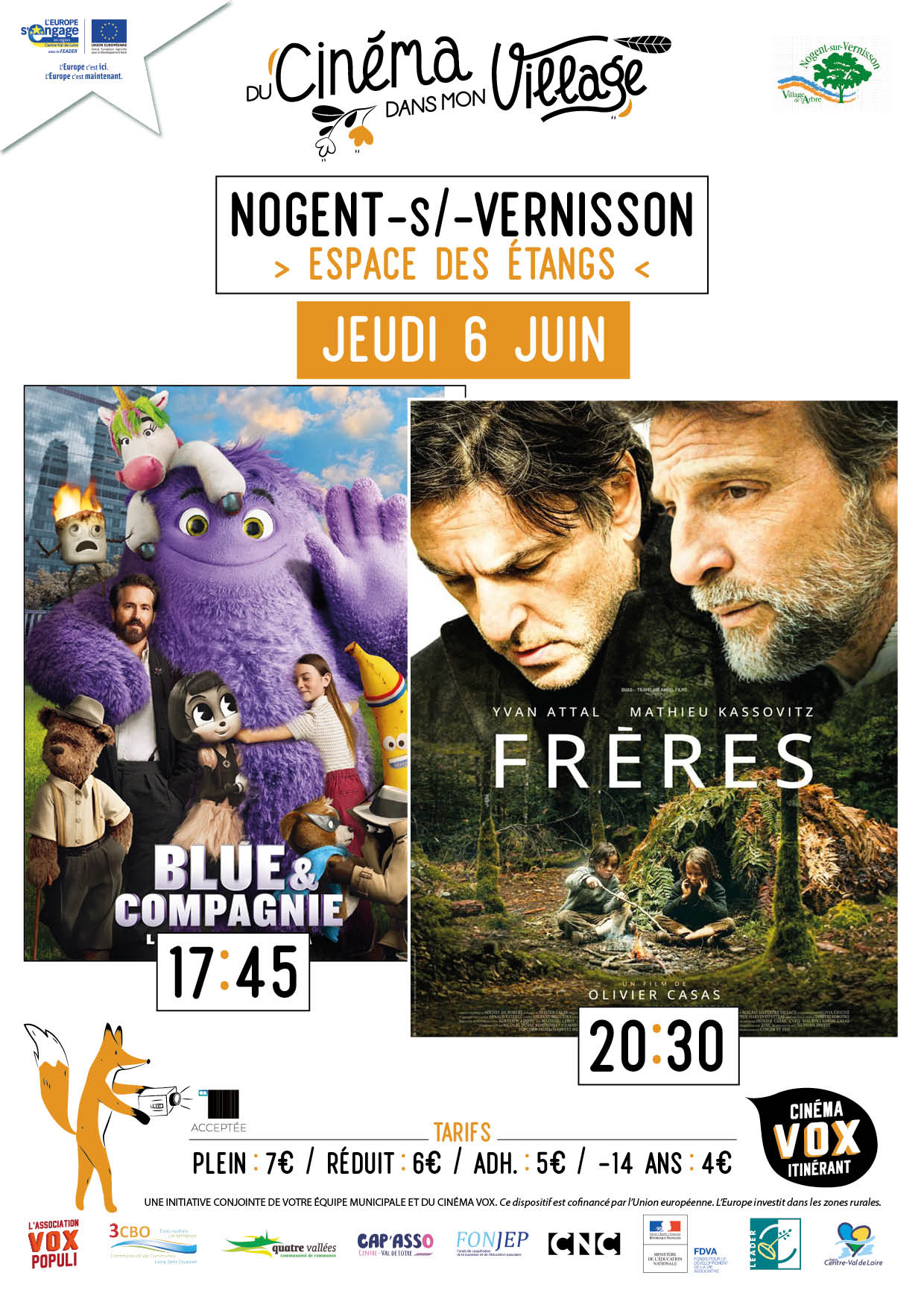 Du cinéma dans mon Village  France Centre-Val de Loire Loiret Nogent-sur-Vernisson 45290