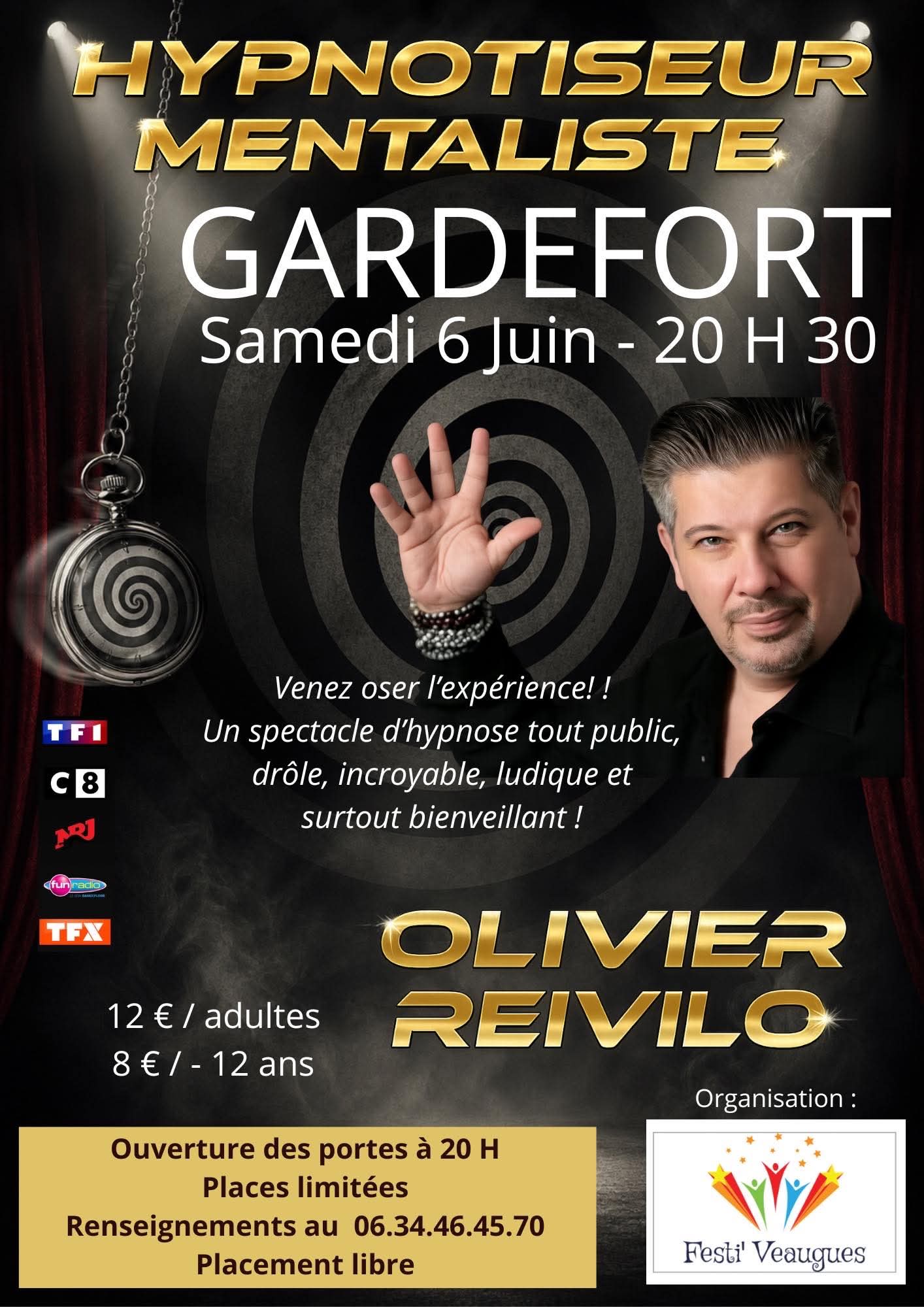 Soirée hypnotiseur, mentaliste — visuel événement