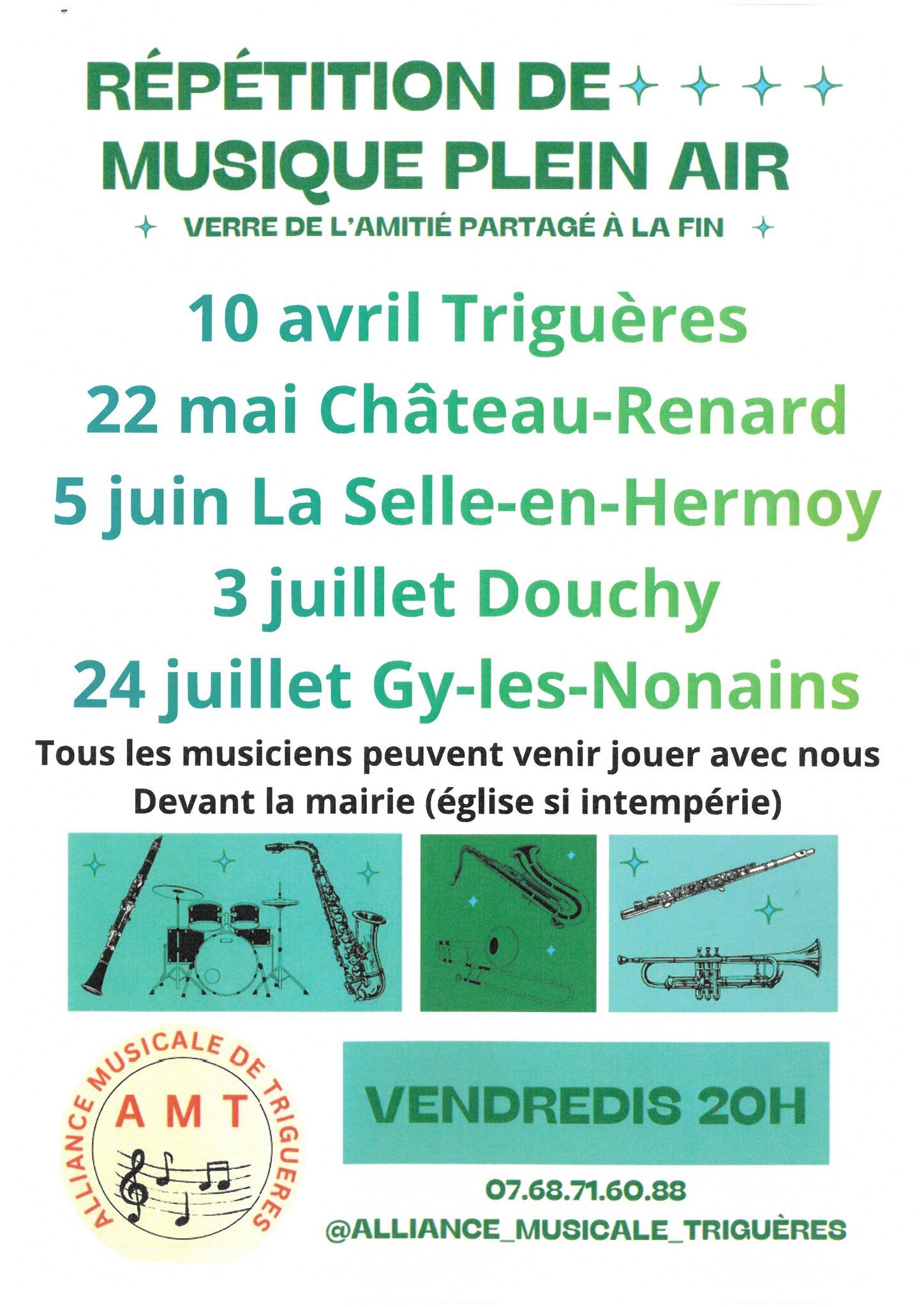 Répétition de musique plein air — visuel événement