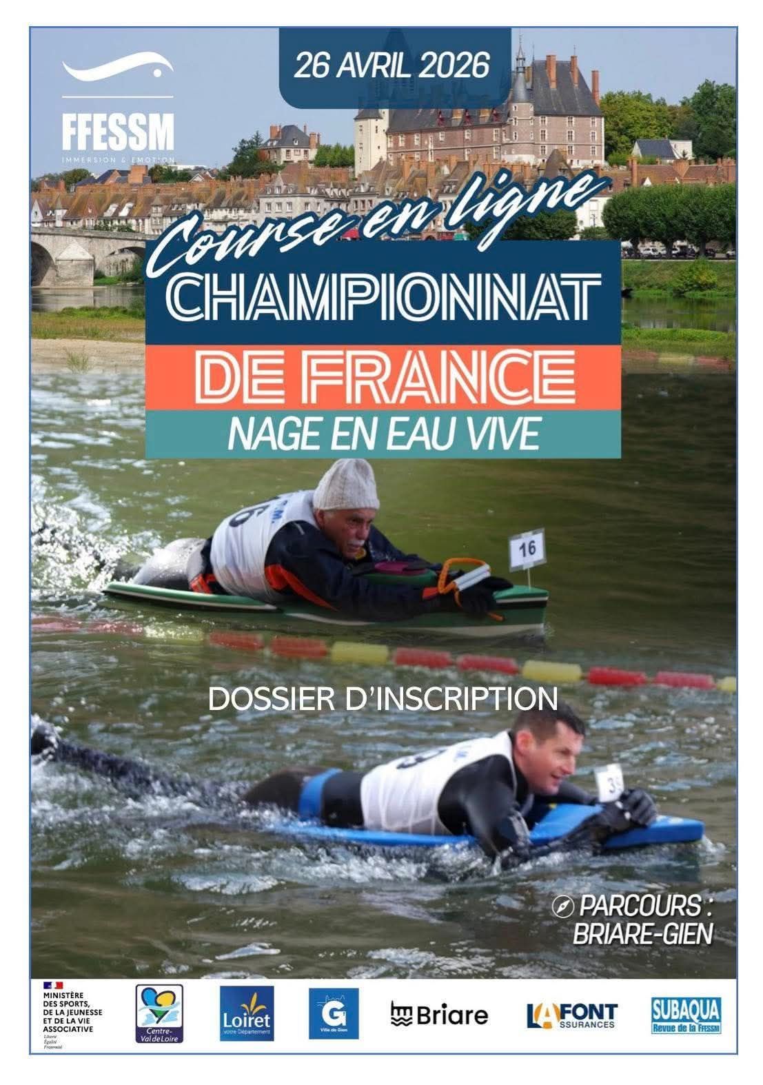 Course en ligne - Championnat de France de nage en eaux vives — visuel événement