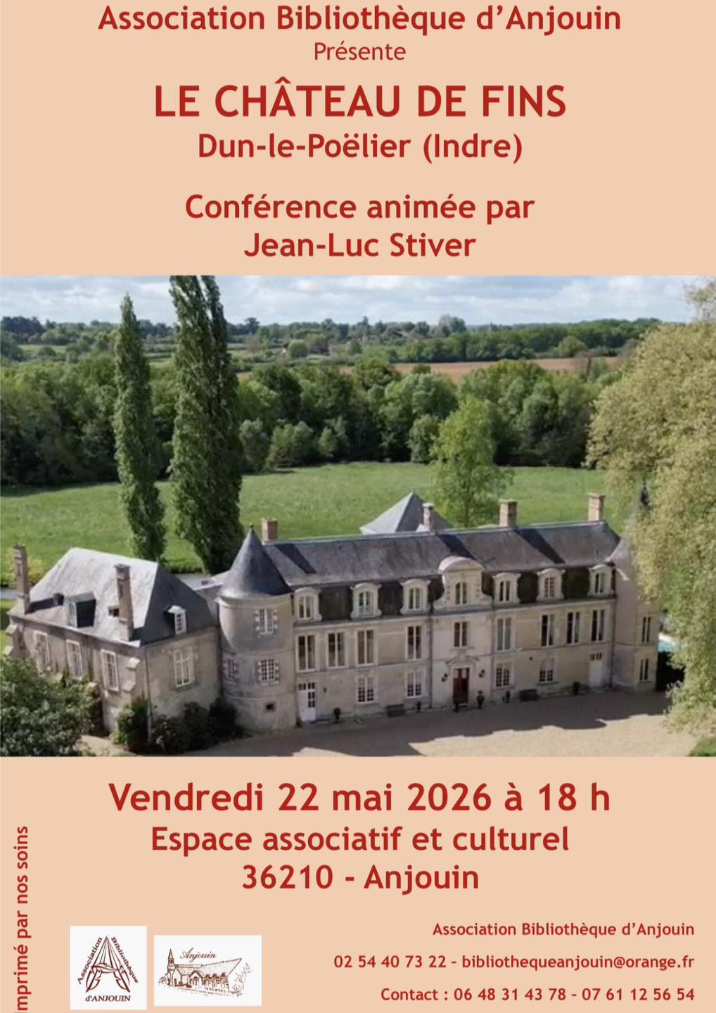 Conférence Hier en Pays de Bazelle - Le Château de Fins (DUN-LE-POELIER)