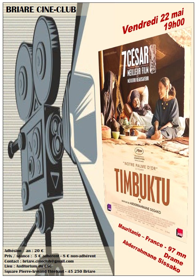 Cinéclub : projection du film "Timbuktu" — visuel événement
