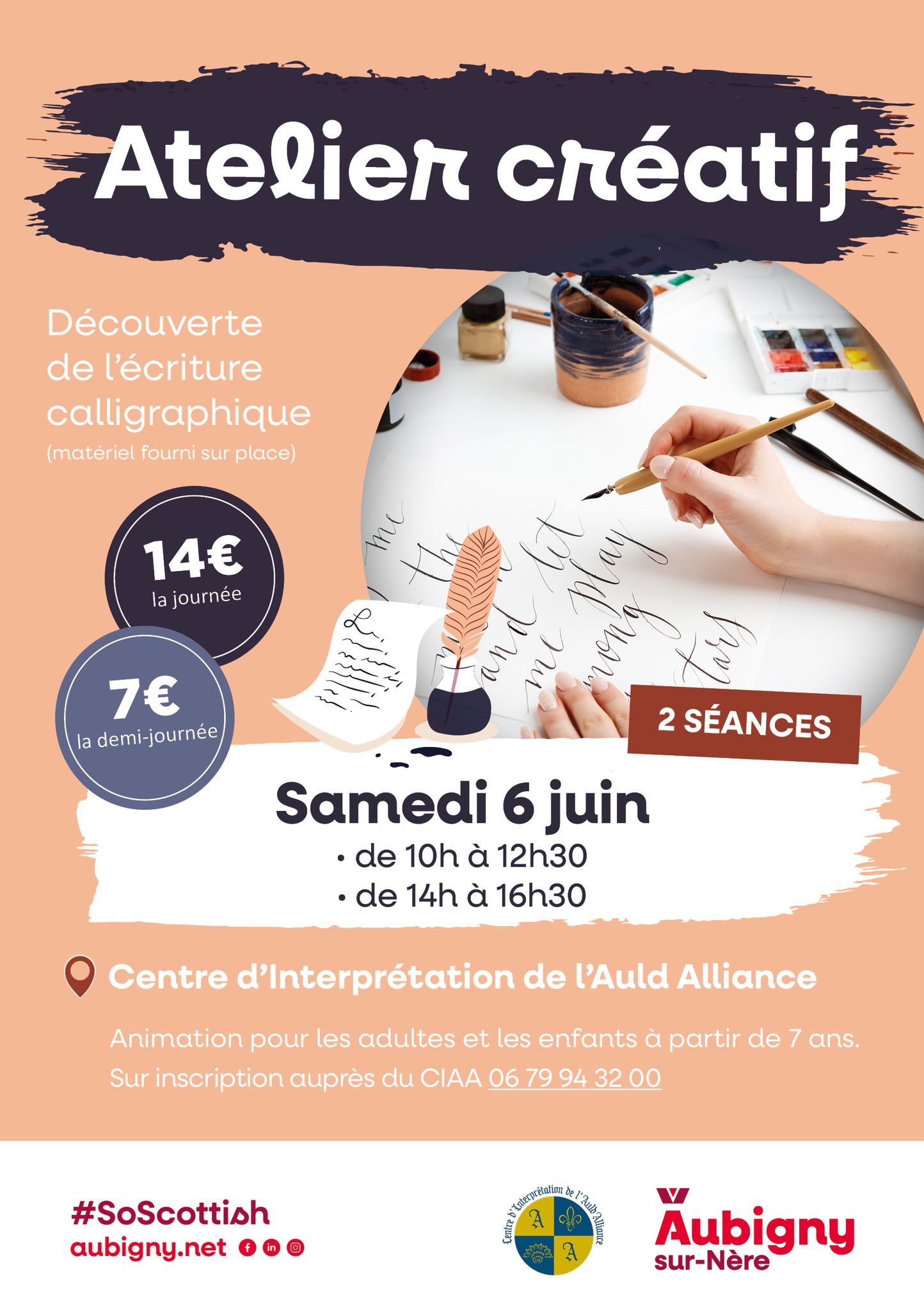 Atelier créatif : découverte de l'écriture calligraphique — visuel événement