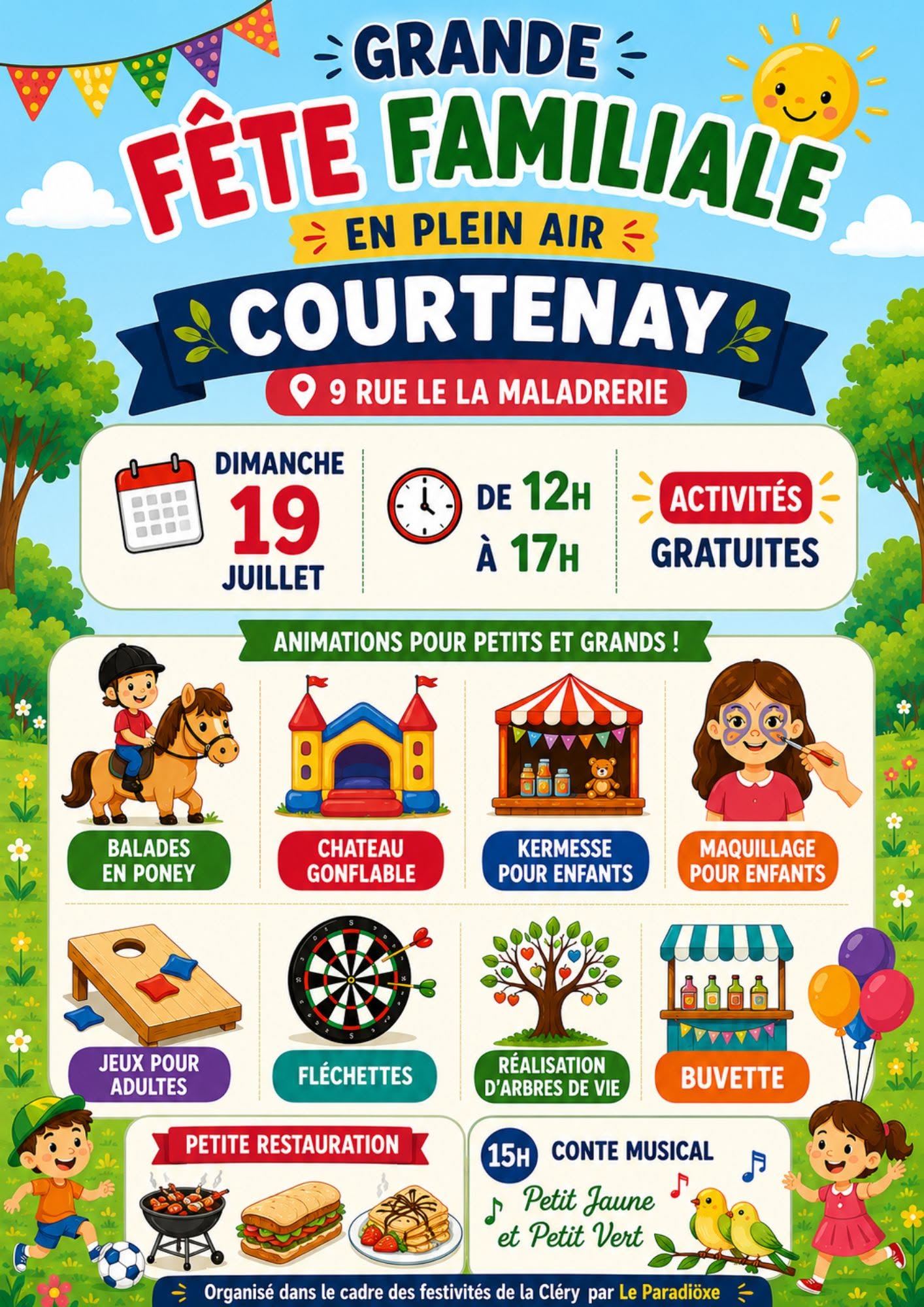 Grande fête familiale en plein air