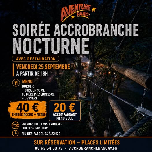Soirée accrobranche nocturne