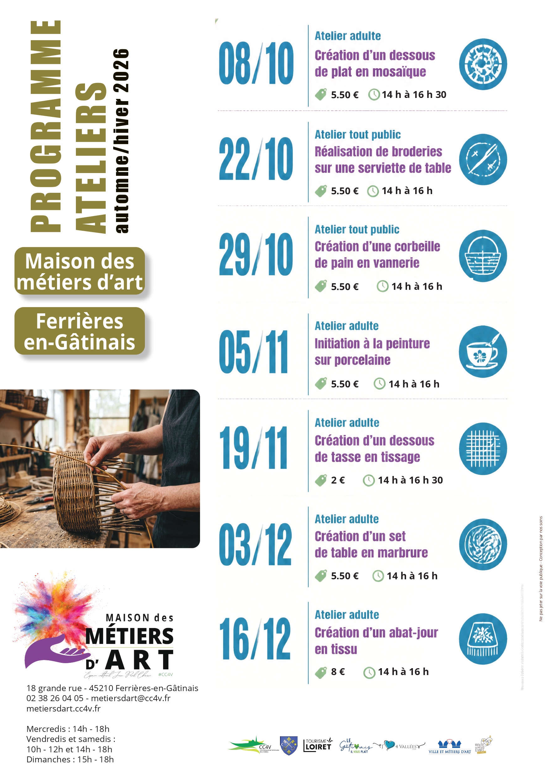Atelier création dessous de tasse en tissage