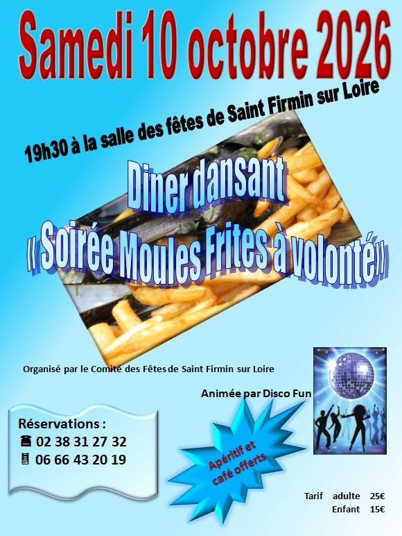 Dîner dansant "Soirée Moules Frites à volonté"