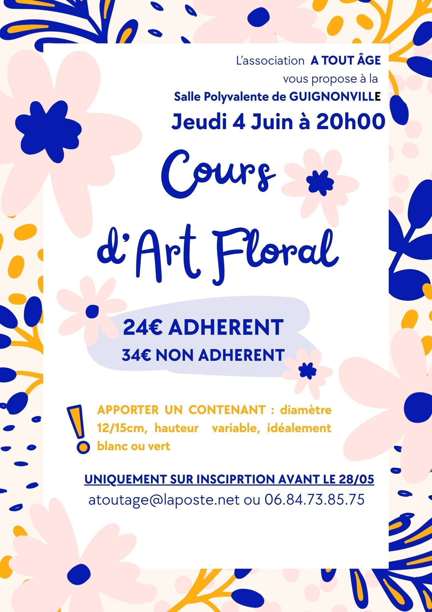 cours d'art floral — visuel événement