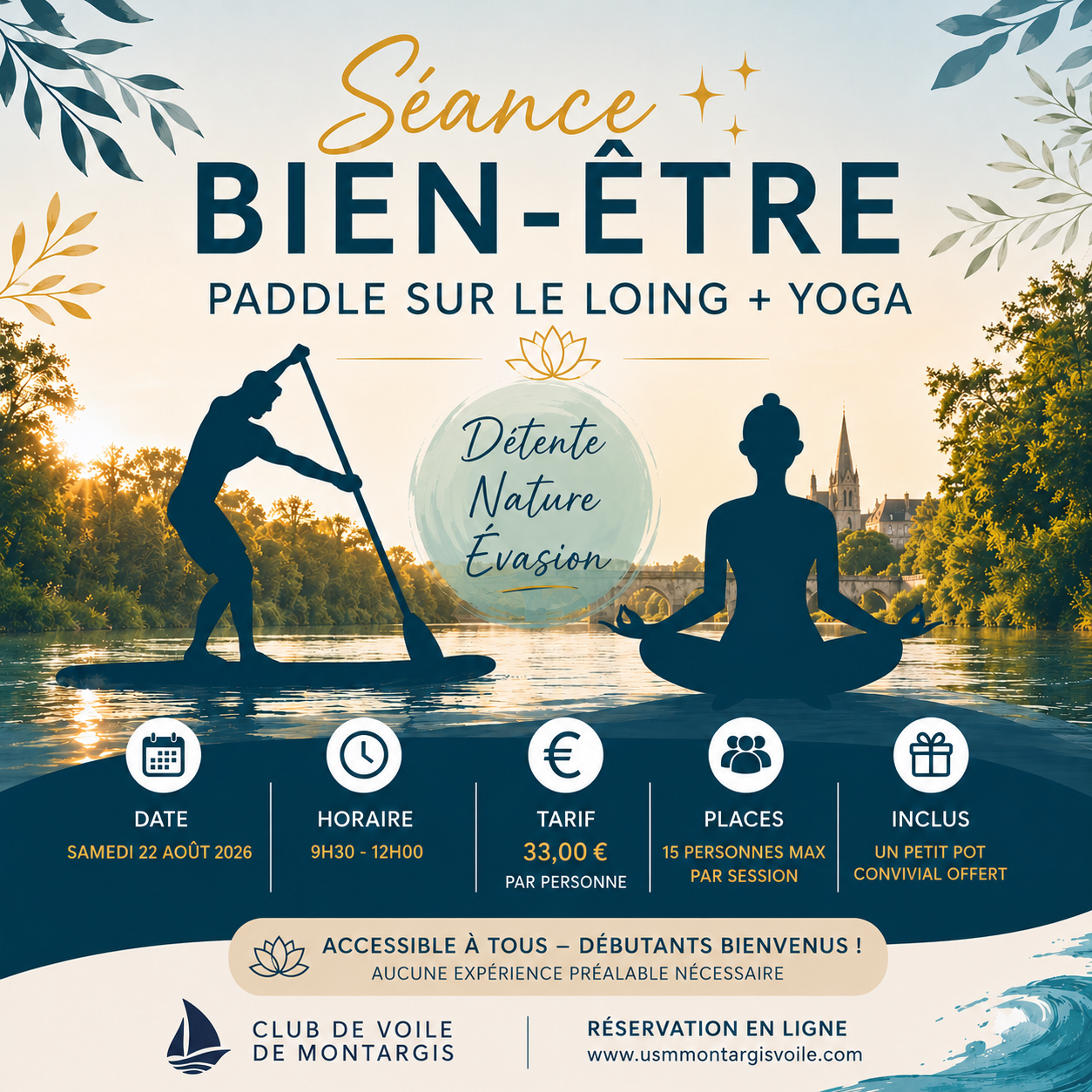 Séance bien-être paddle + yoga
