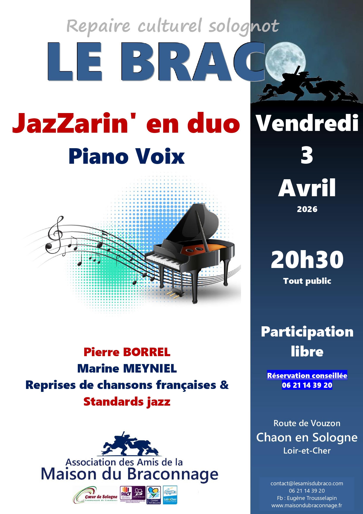 Concert JazZarin' en duo à la Maison du Braconnage de Chaon