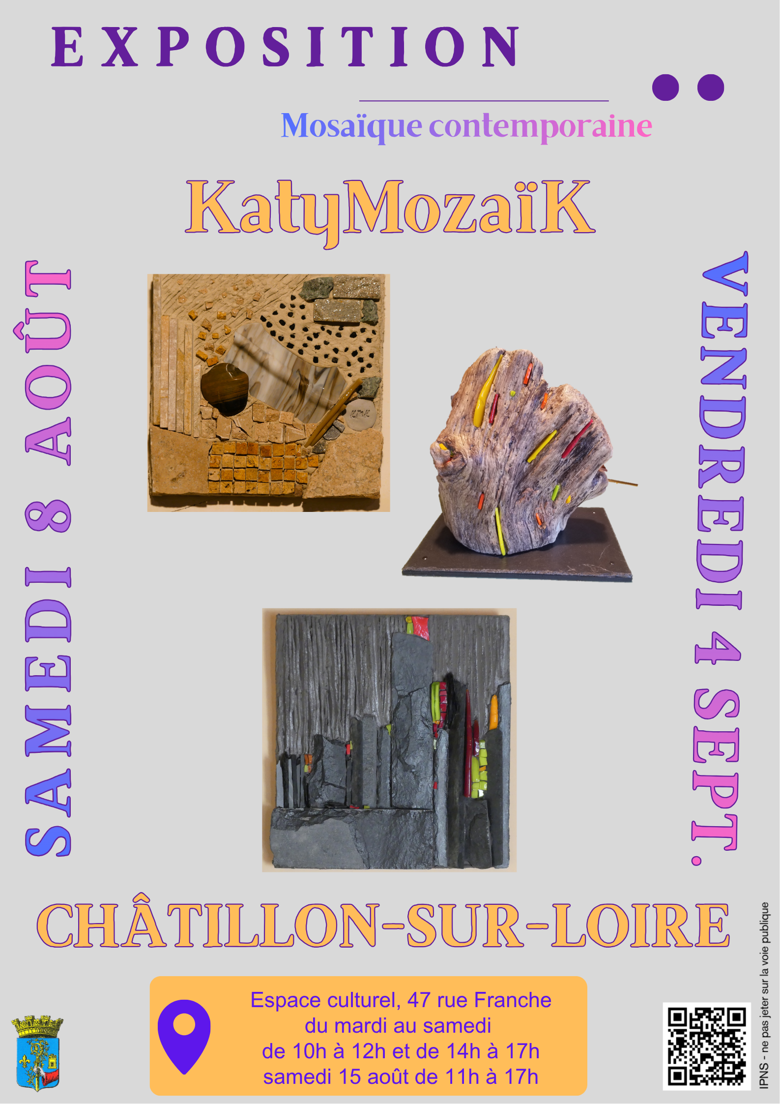 Exposition de mosaïque contemporaine de KatyMozaïK — visuel événement