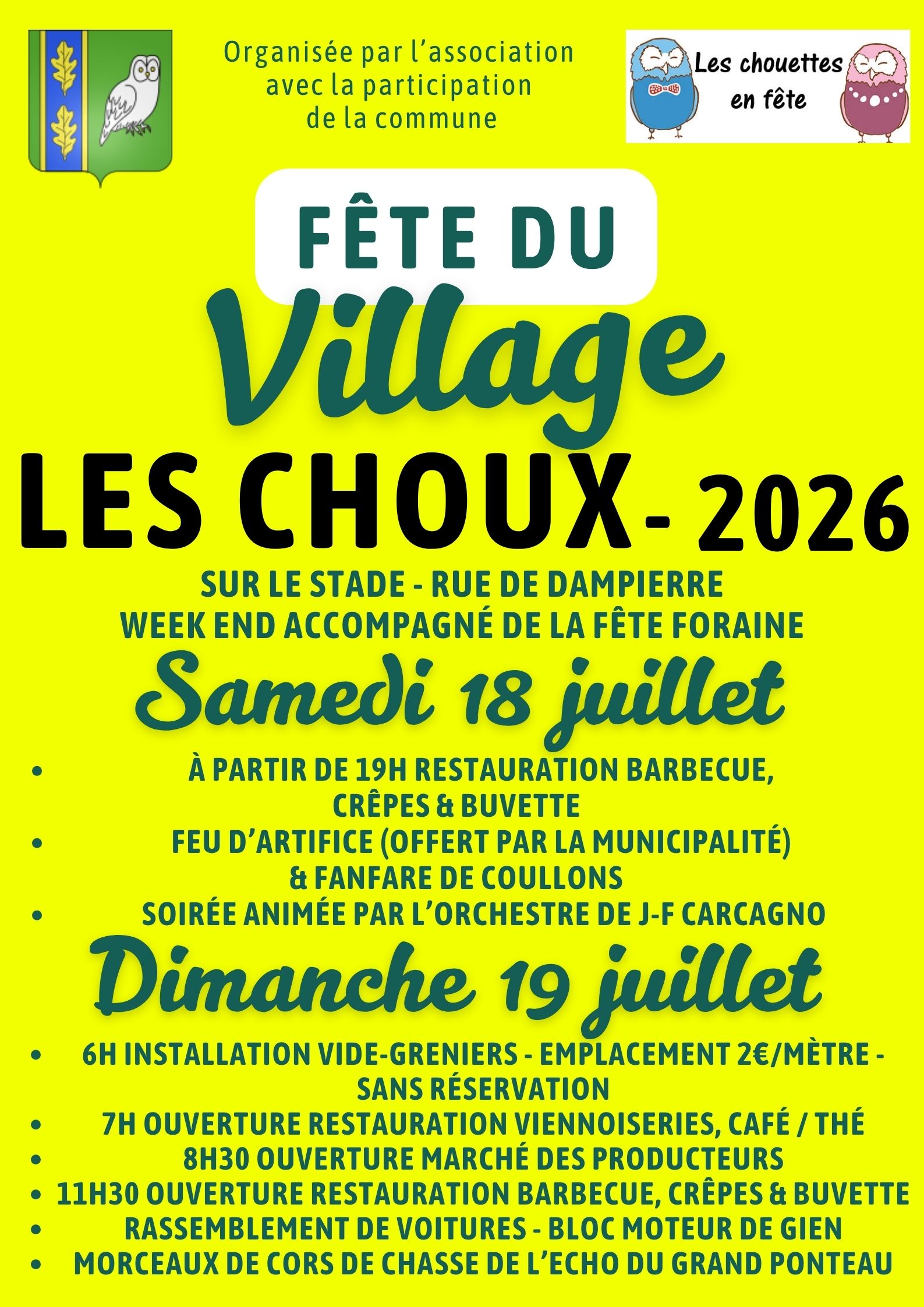Fête du village et Feu d'artifice Les Choux
