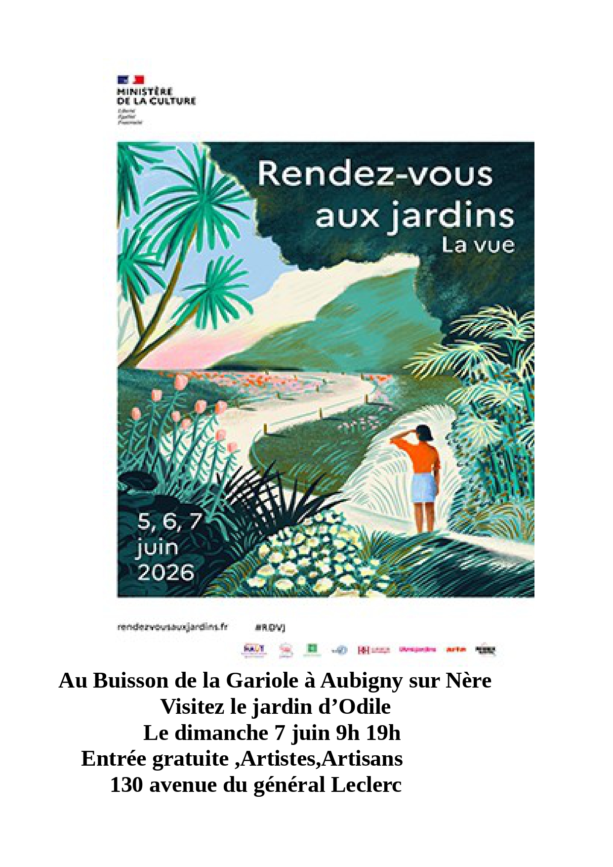 Rendez-vous aux jardins "Chez Odile" — visuel événement