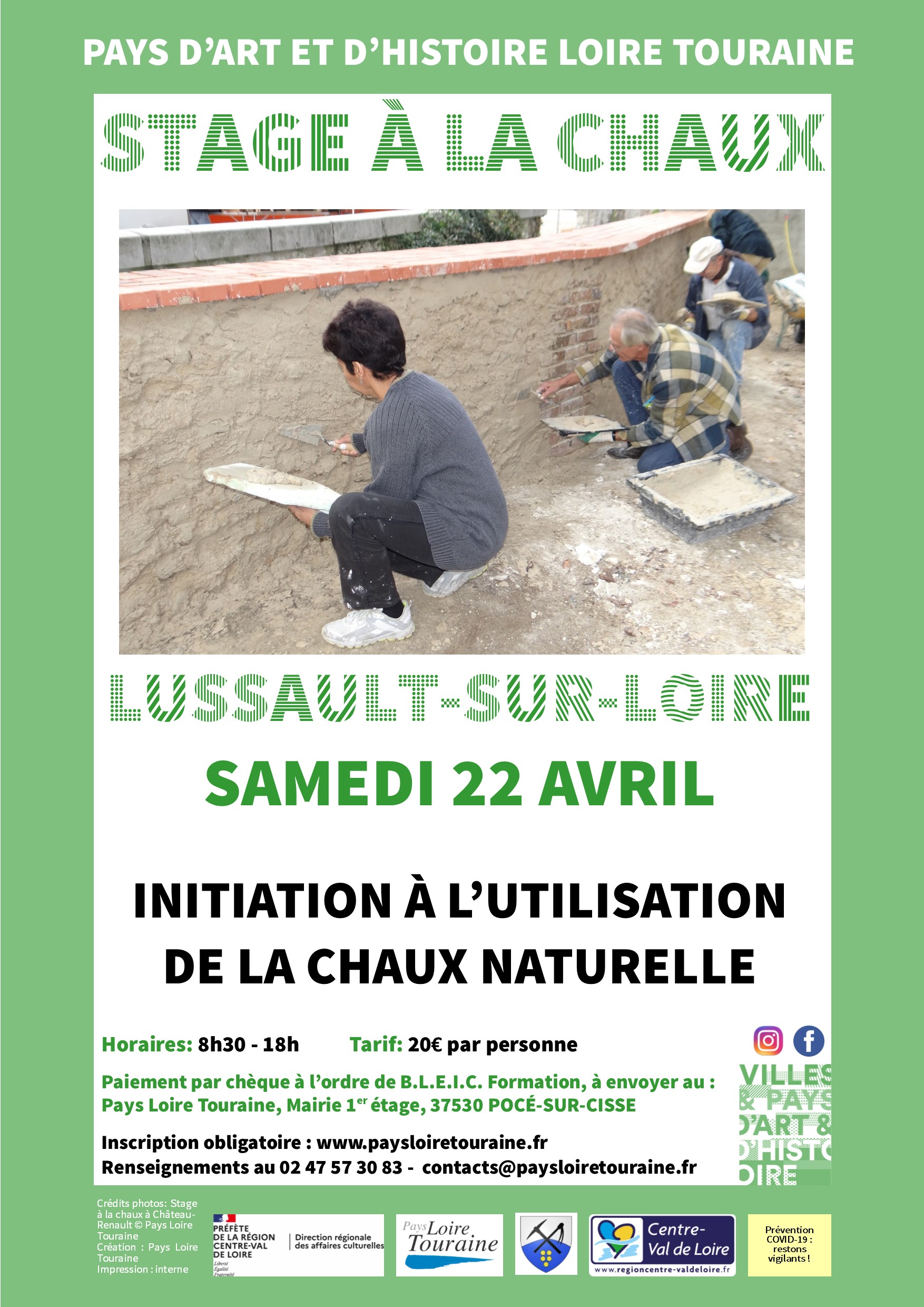 Initiation à l’utilisation de la chaux naturelle, à Lussault sur Loire©