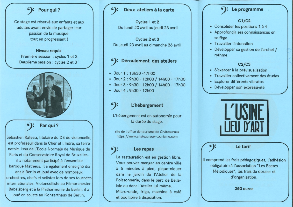 Stage : Les petits ateliers du Violoncelle