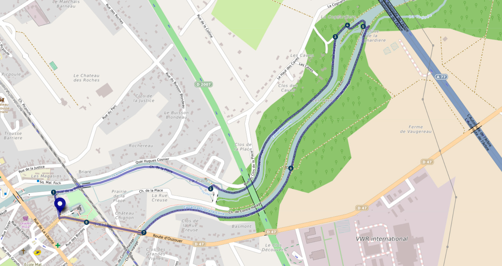 Circuit de l'écluse de la Cognardière, Briare