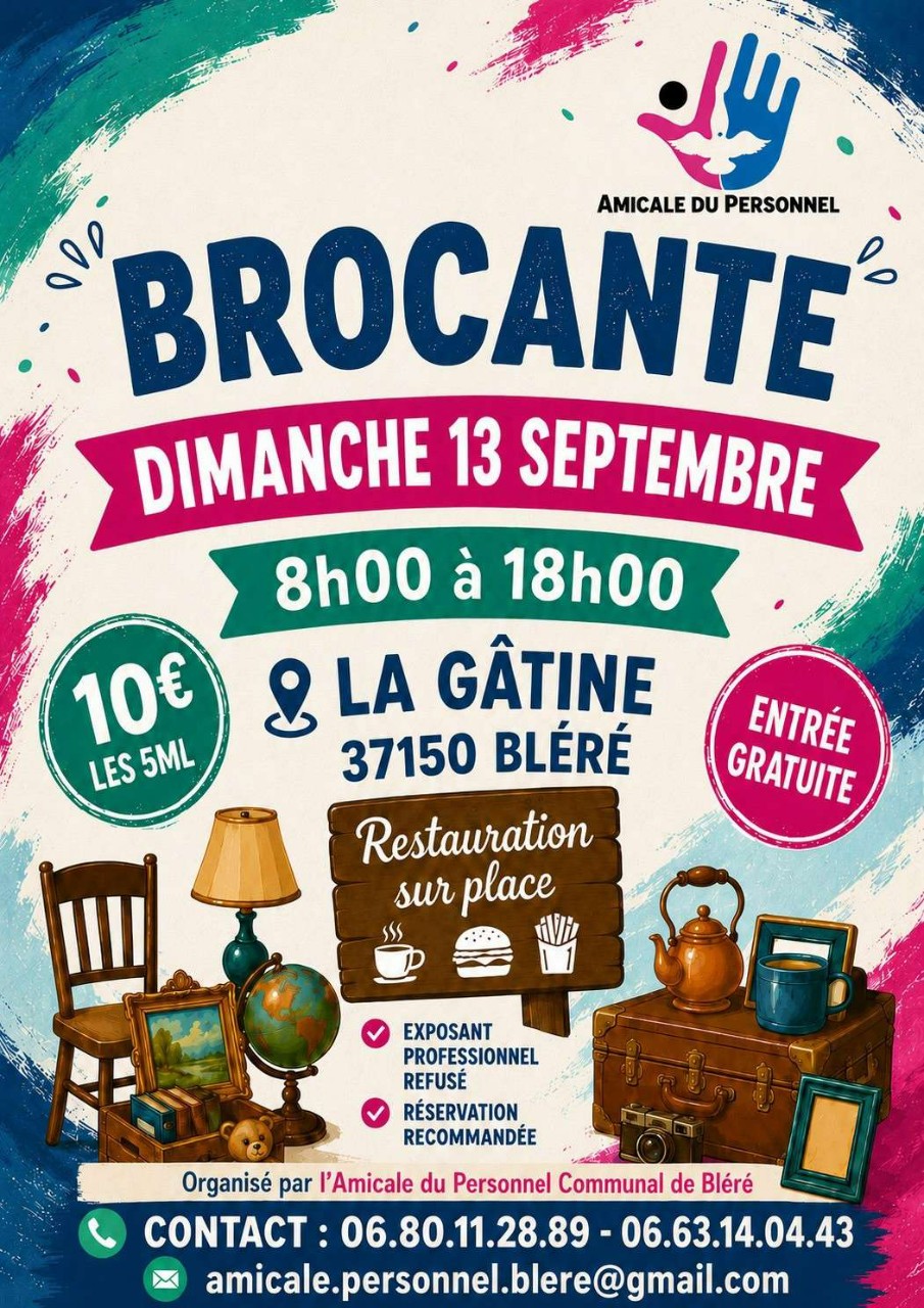 Brocante de l'Amicale du personnel de la mairie de Bléré
