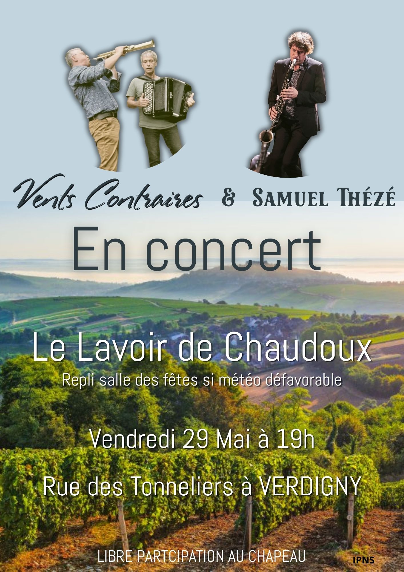 Vents contraires et Samuel Thézé en Concert — visuel événement