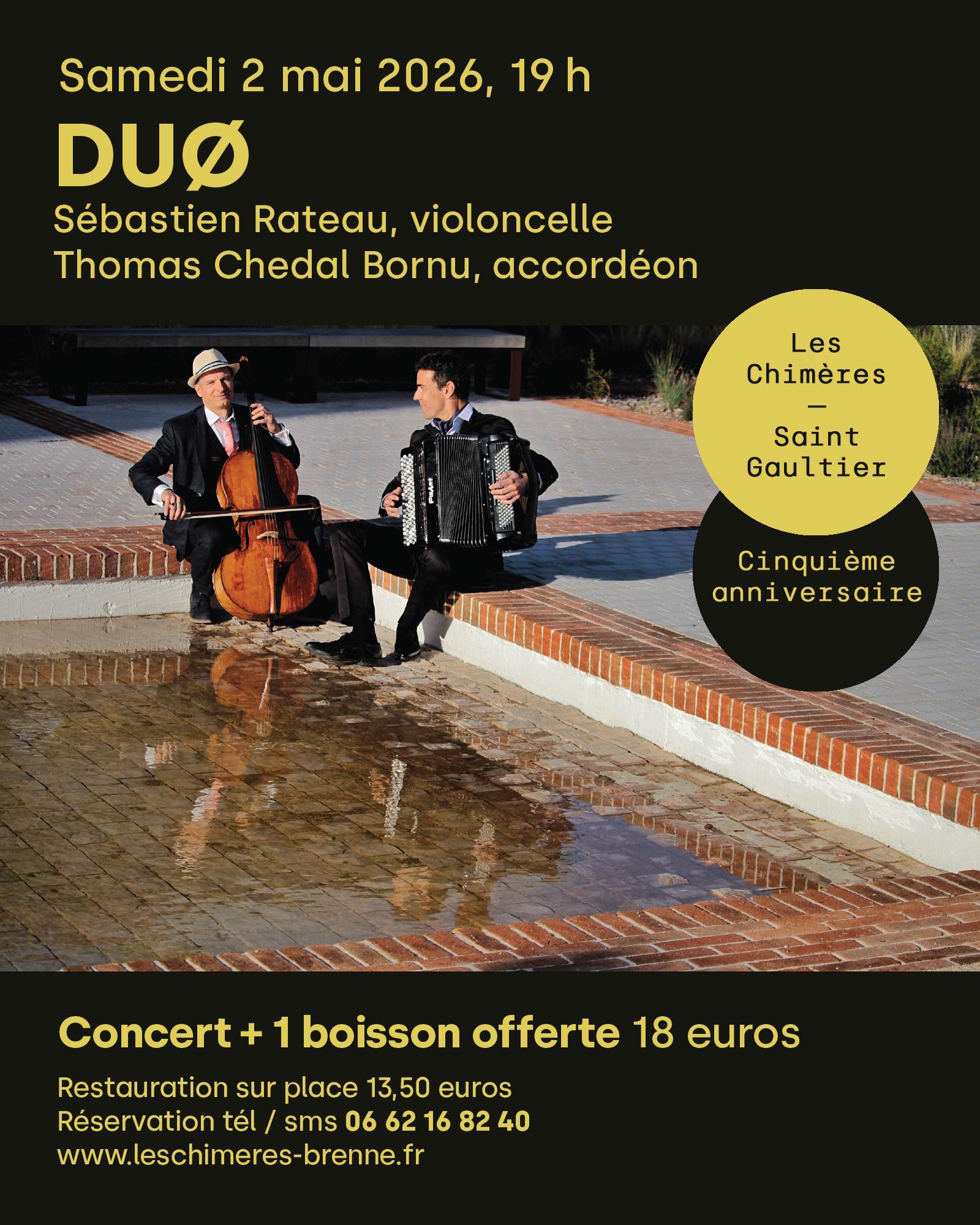 Concert "Duo" violoncelle, accordéon — visuel événement