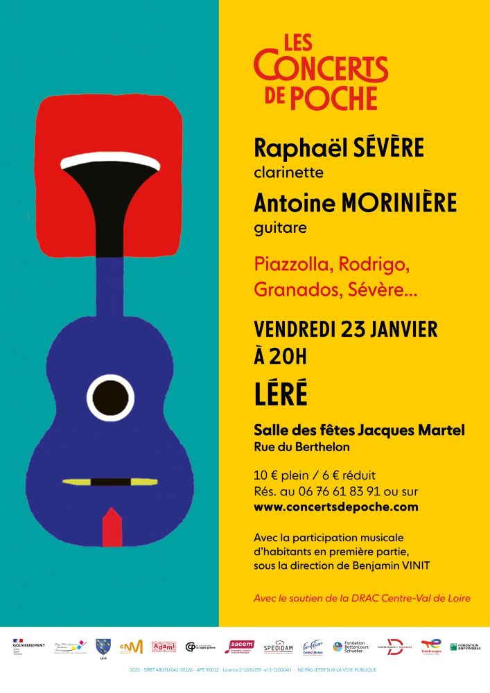Les concerts de poche : Raphaël SÉVÈRE, clarinette Antoine MORINIÈRE, guitare
