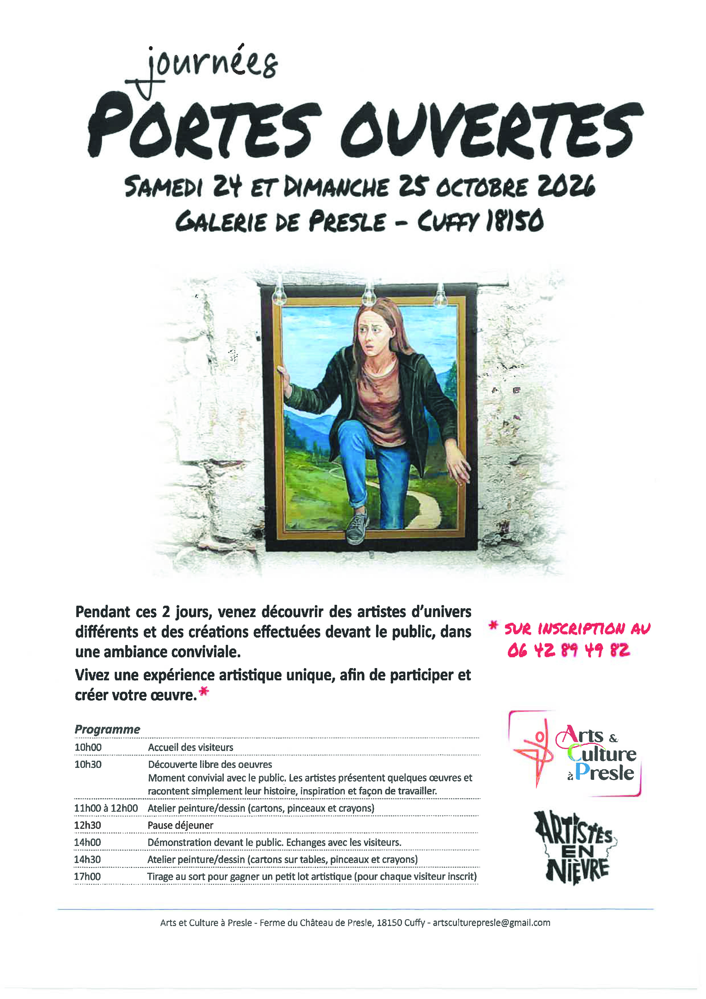 Journées Portes Ouvertes de la Galerie de Presle à Cuffy