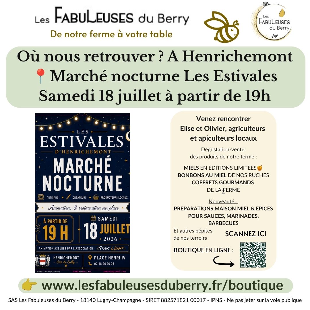 Marché nocturne Les Estivales d'Henrichemont avec Les Fabuleuses du Berry