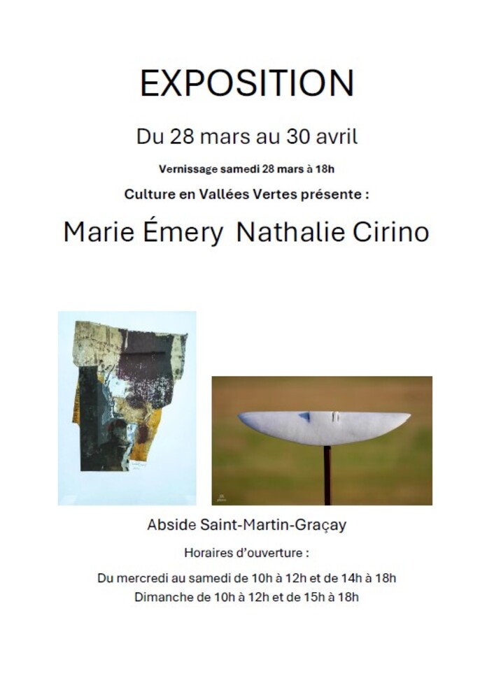 Exposition de Nathalie Cirino et Marie Emery