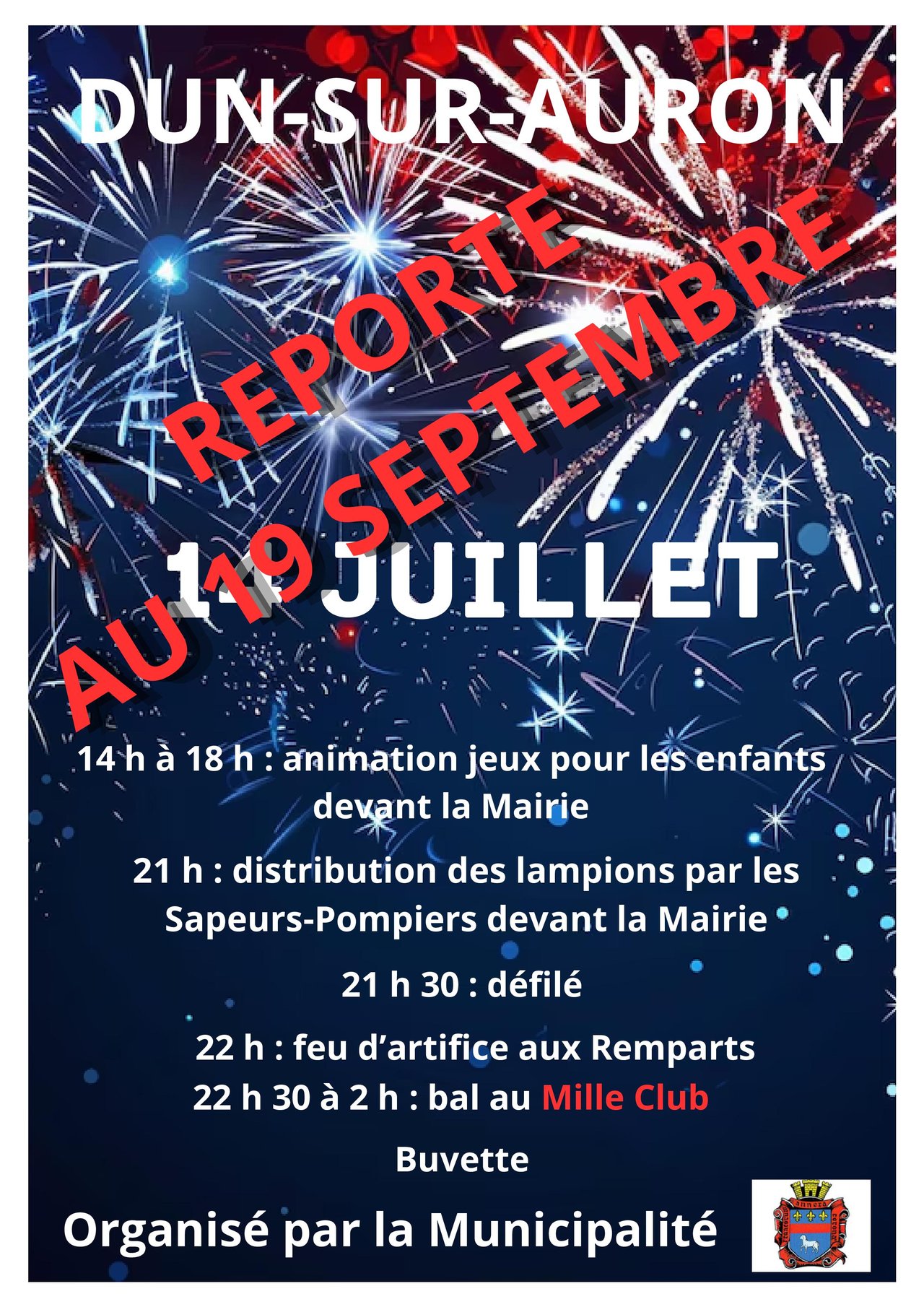 Festivités du Samedi 19 Septembre 2026 organisées par la Municipalité de Dun-sur-Auron