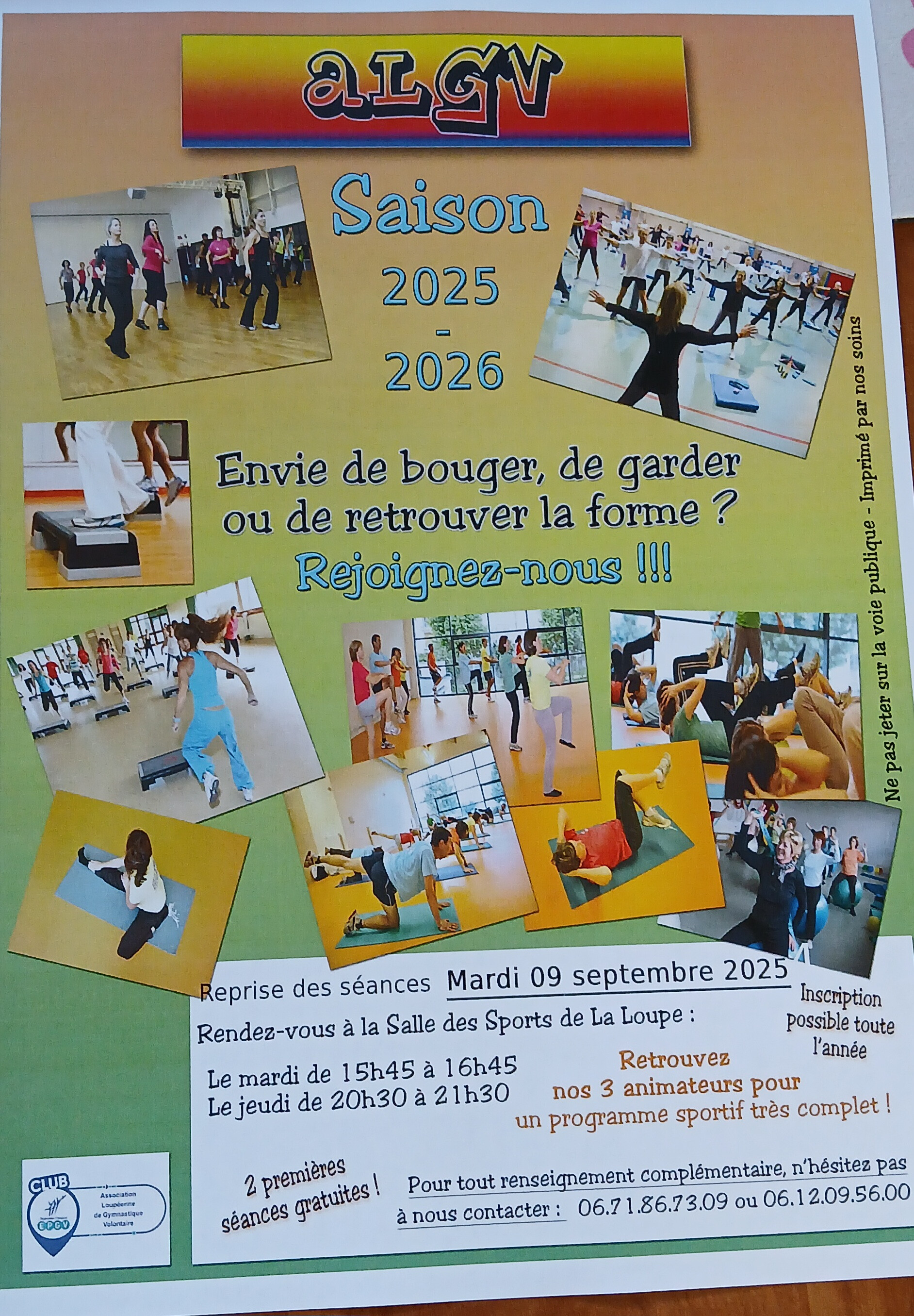 Événement : Reprise des cours de gym - La Loupe