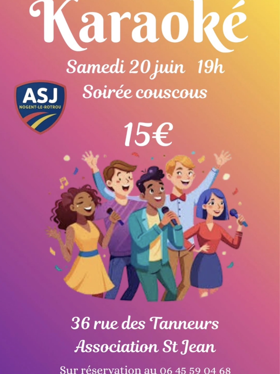 Soirée karaoké et couscous à l'ASJ — visuel événement