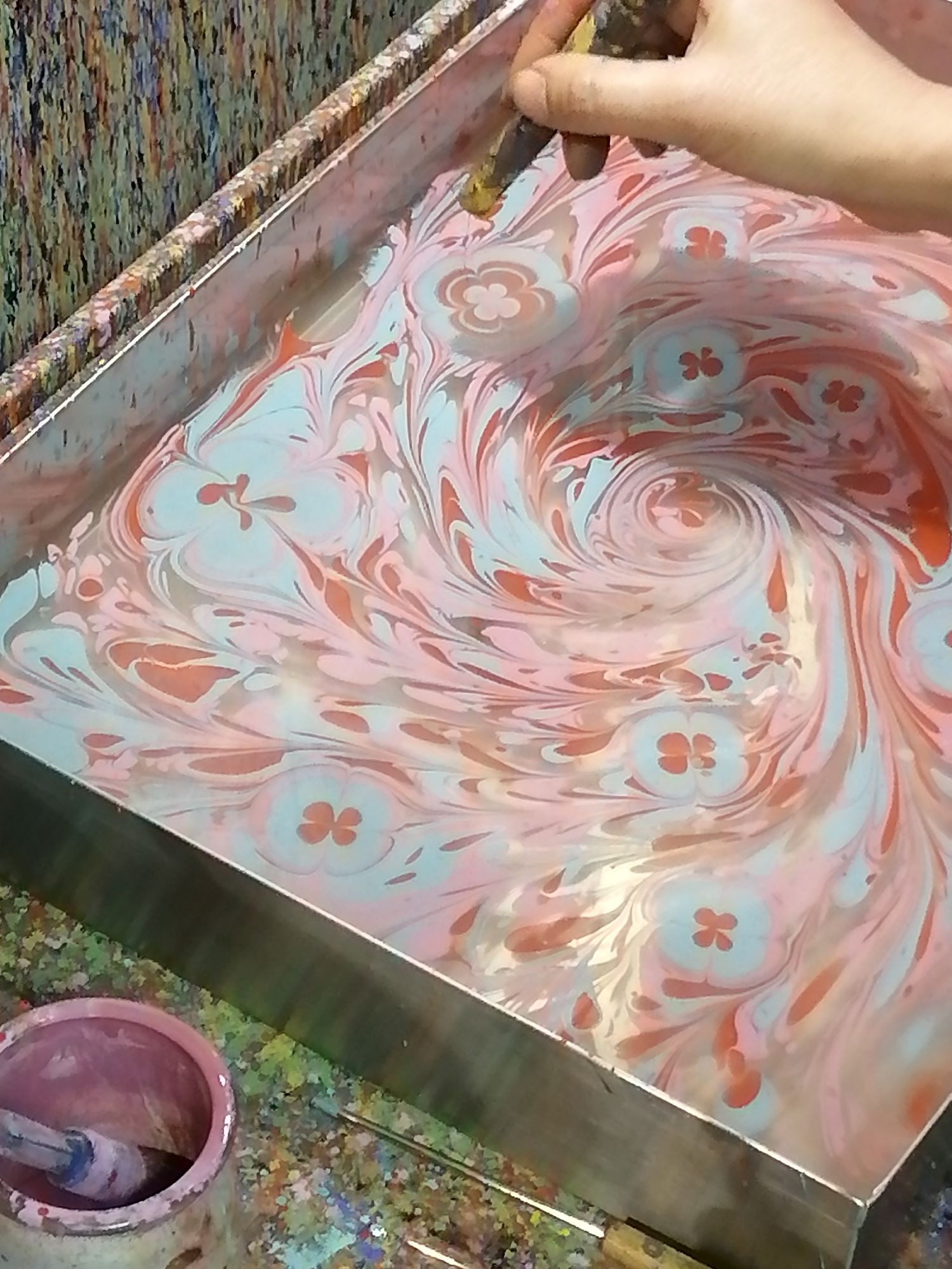 Atelier de pratique artistique | Marbrage ebru, Le Malesherbois - photo 2