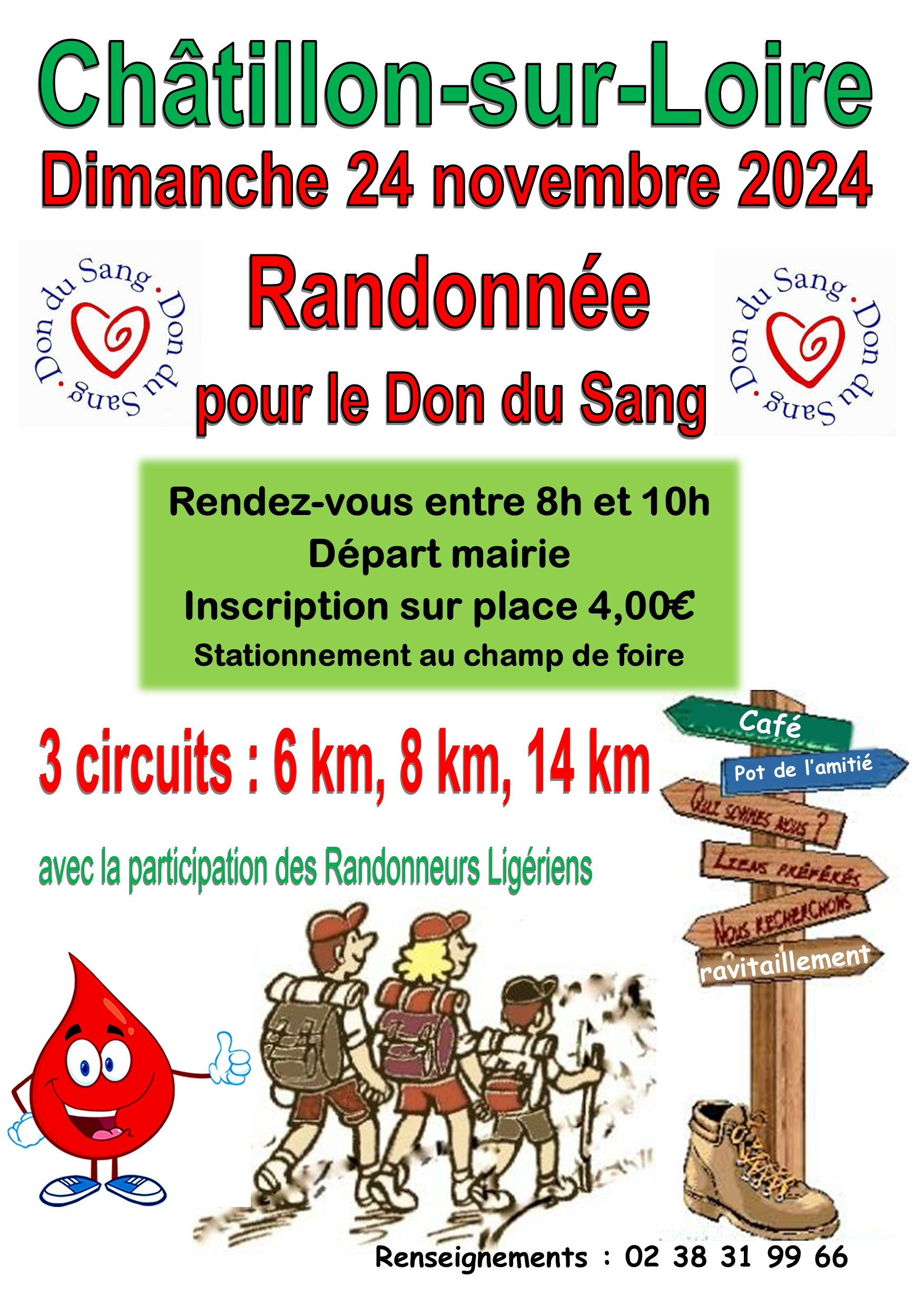 Randonnée pédestre pour le don du sang