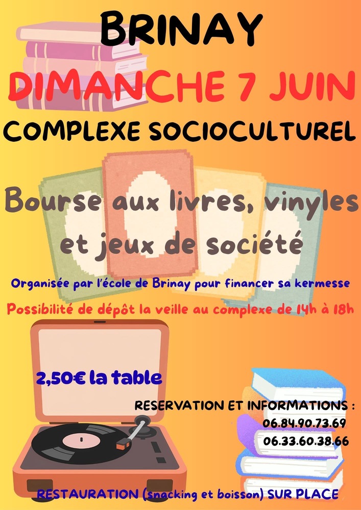 Bourse aux livres, vinyles et jeux de société — visuel événement