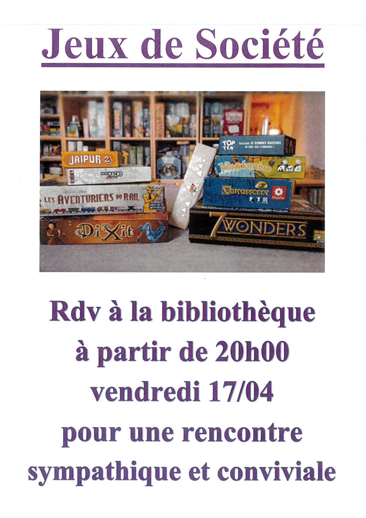 Soirée jeux de société — visuel événement