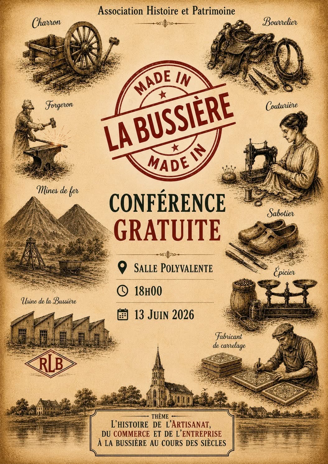 Conférence "L'artisanat, les commerces et les entreprises à La Bussière au cours des siècles "
