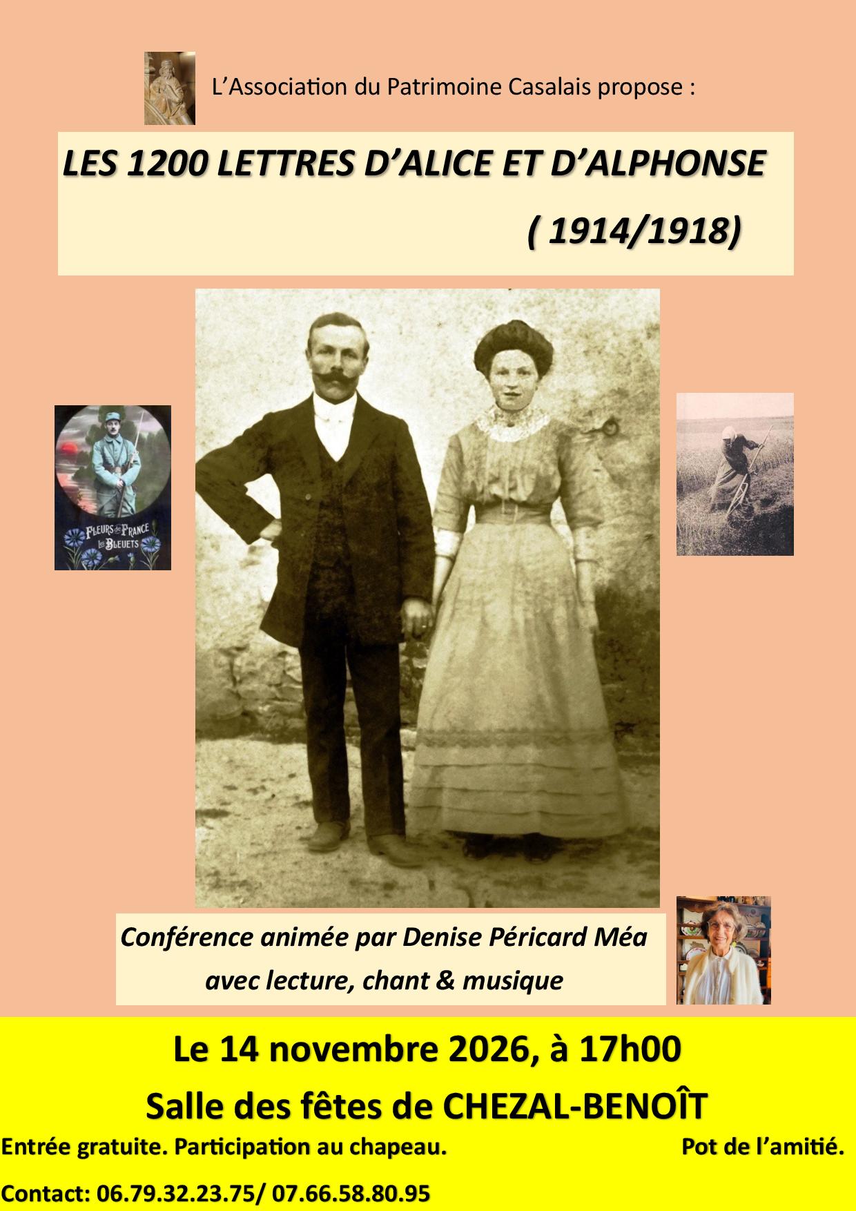 Conférence "les 1200 lettres d'Alice et d'Alphonse"