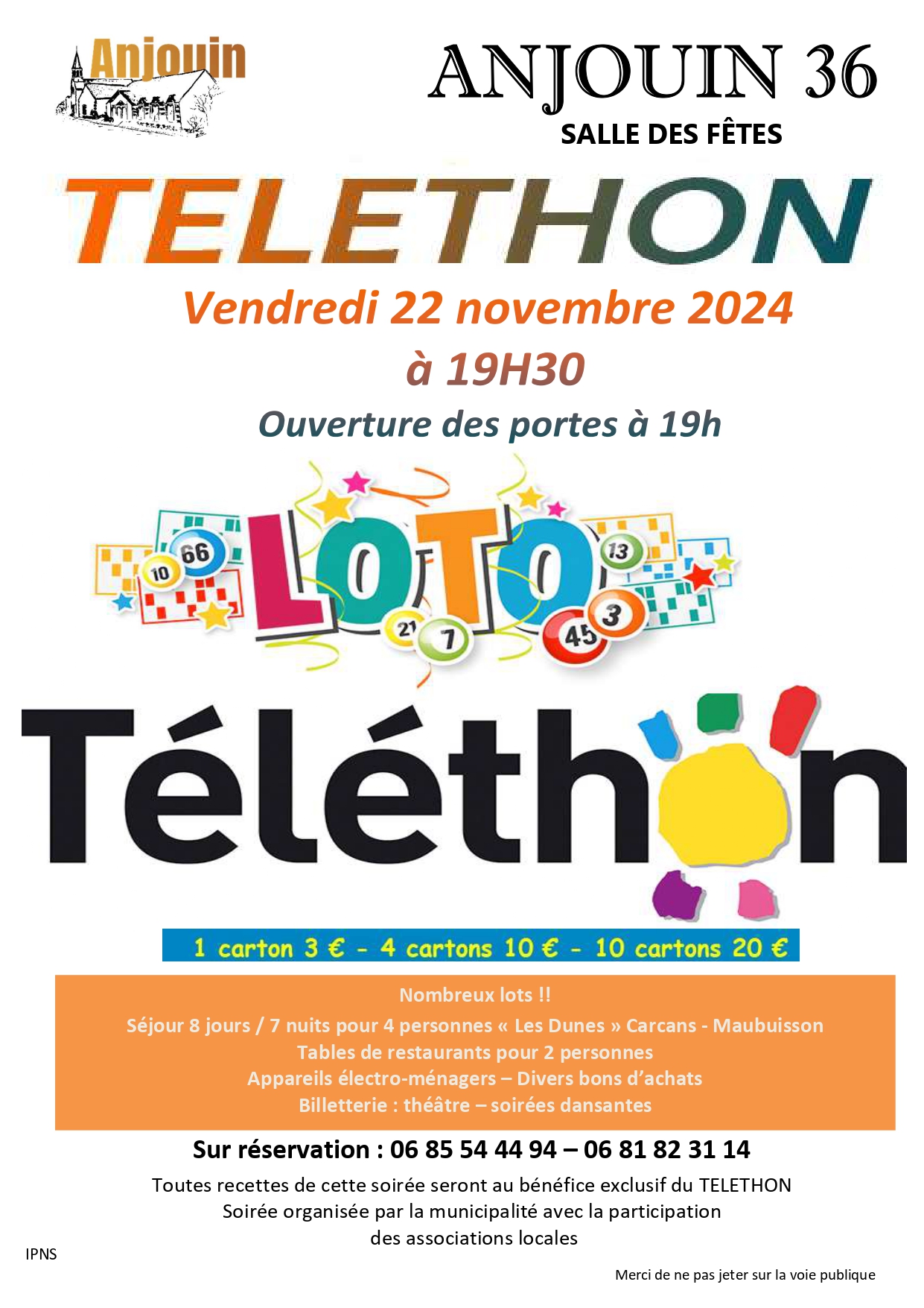 Loto pour le téléthon à Anjouin