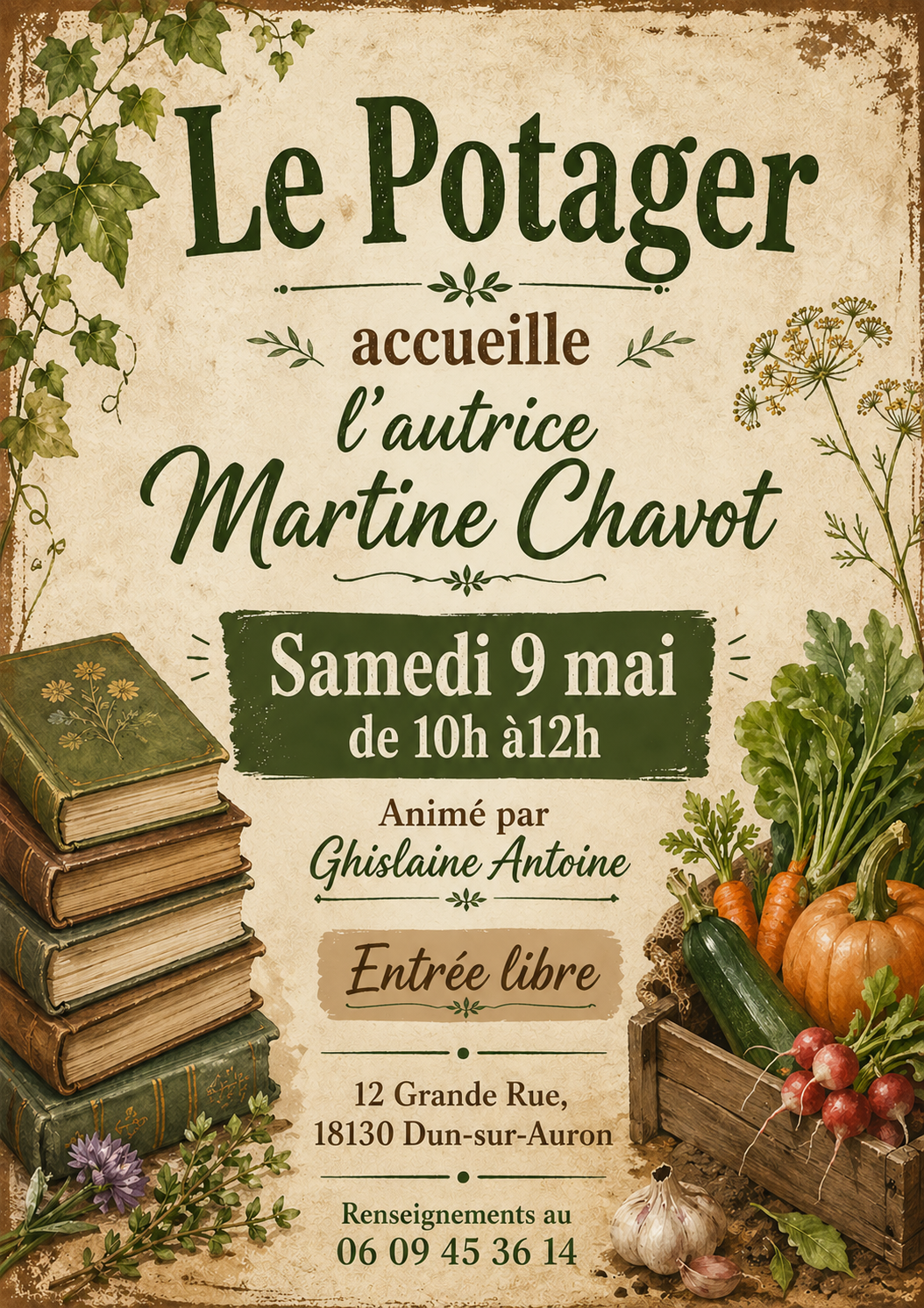 Rencontre littéraire avec Martine Chavot à Dun-sur-Auron — visuel événement